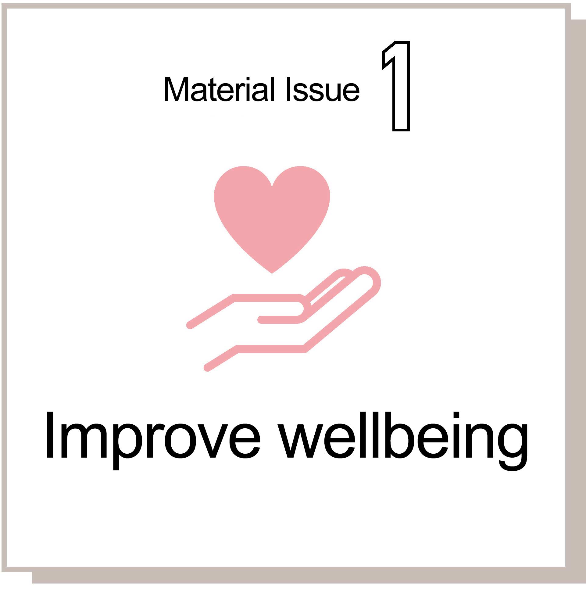 Material Issue 1 Improve wellbeing 